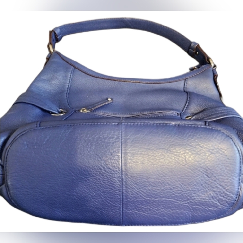 Tignanello Blue Leather Hobo Shoulder Handbag - Picture 3 of 5